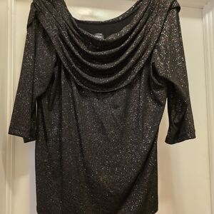 MSK Black Glitter Blouse